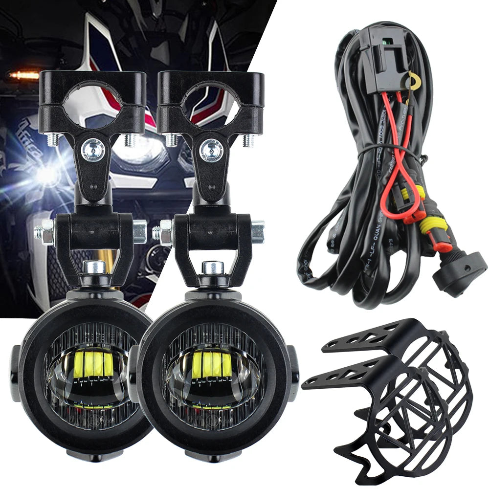 Pack Feux Additionnels LED Moto 40W 4000 LM – Haute Visibilité, Étanchéité IP67, Installation Facile