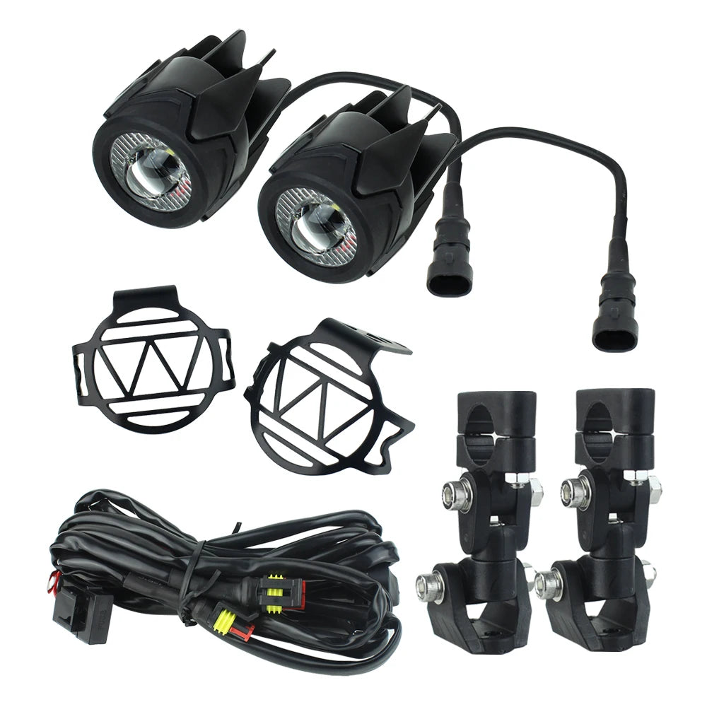 Pack Feux Additionnels LED Moto 40W 4000 LM – Haute Visibilité, Étanchéité IP67, Installation Facile