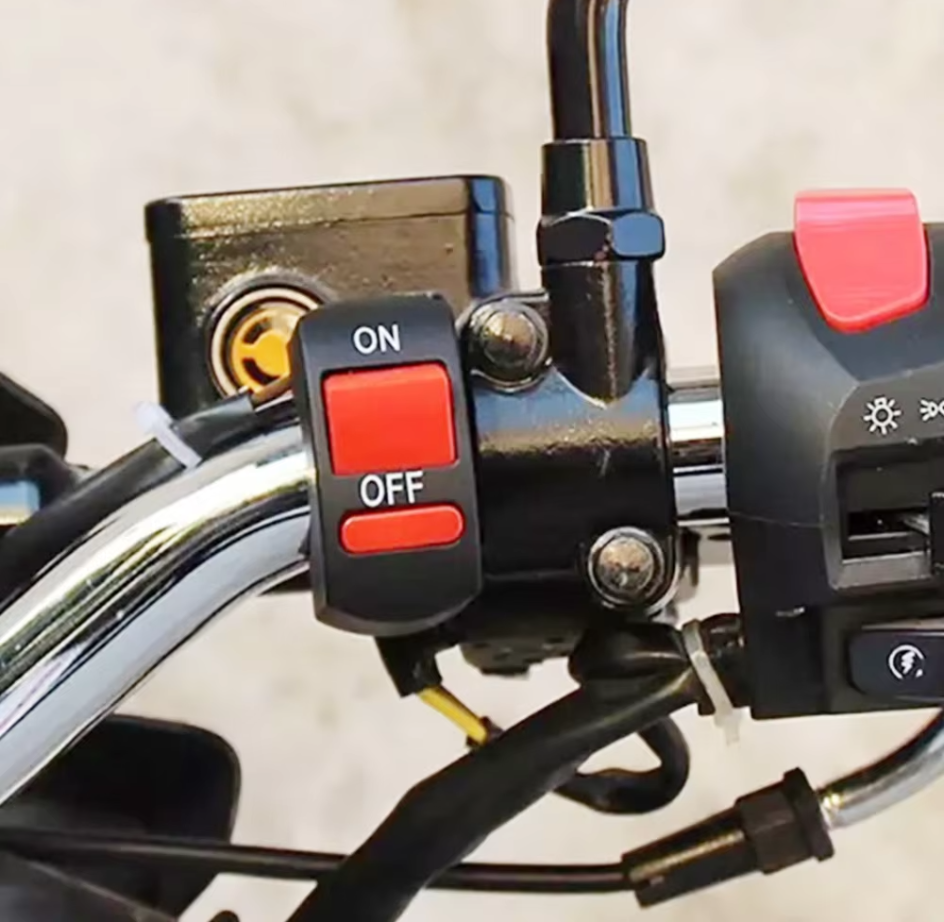 Interrupteur Universel de Guidon Moto Bouton ON/OFF pour Feux Additionnels .