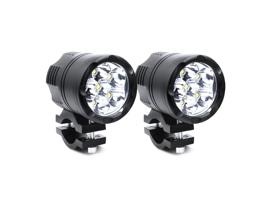 Phare Additionnel LED Universel mode feux de croisement, feux de route, flash stroboscopique au choix avec 6 LED puissantes
