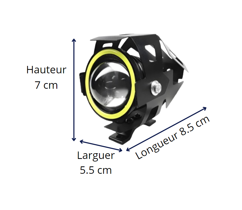 Feux Additionnels Angel eyes LED 30W blanc U7 12V - Halo lumineux LED