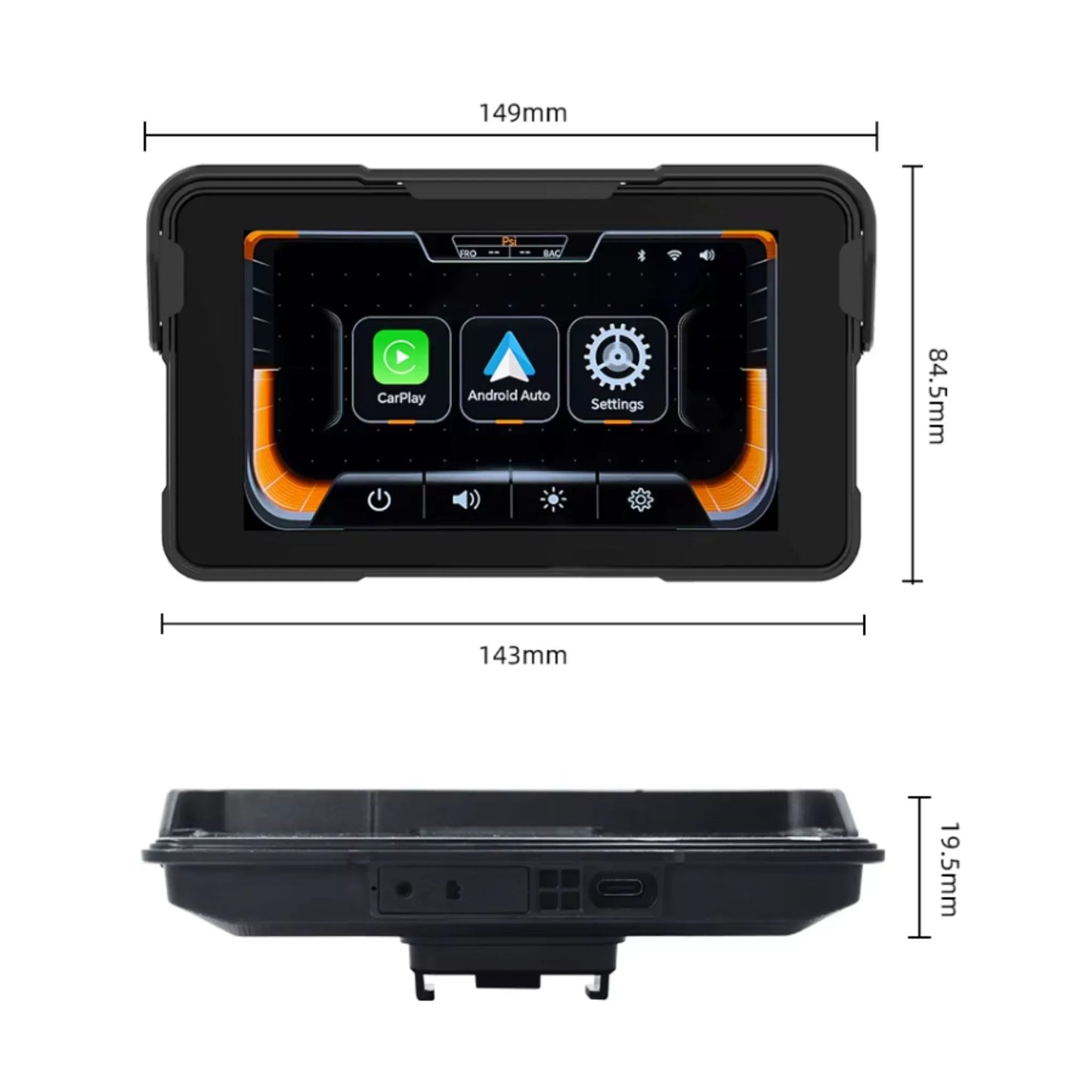 CarPlay Moto 5 Pouces Android Apple IP67 GPS Bluetooth 5.0 Compatible BMW, Yamaha, Honda, KTM, Suzuki, Kawasaki, Triumph.